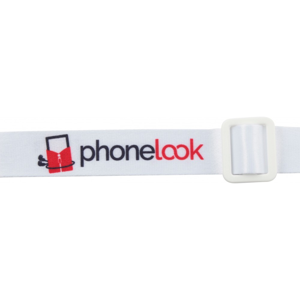 Lanière universelle attache-téléphone tour de cou compatible avec toutes les coques - Blanc