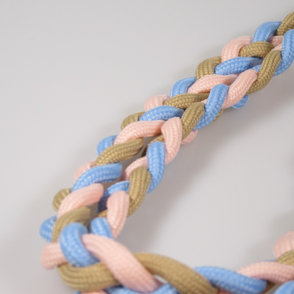 Universalriemen für Smartphones dreifarbige geflochtene Kordel aus elastischem Stoff - Pastel