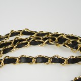 Lanière/lacet élégante et sophistiquée universelle pour smartphone en similicuir et métal - Noir