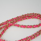 Lanière/lacet élégante et sophistiquée universelle pour smartphone en similicuir et métal - Rose foncé