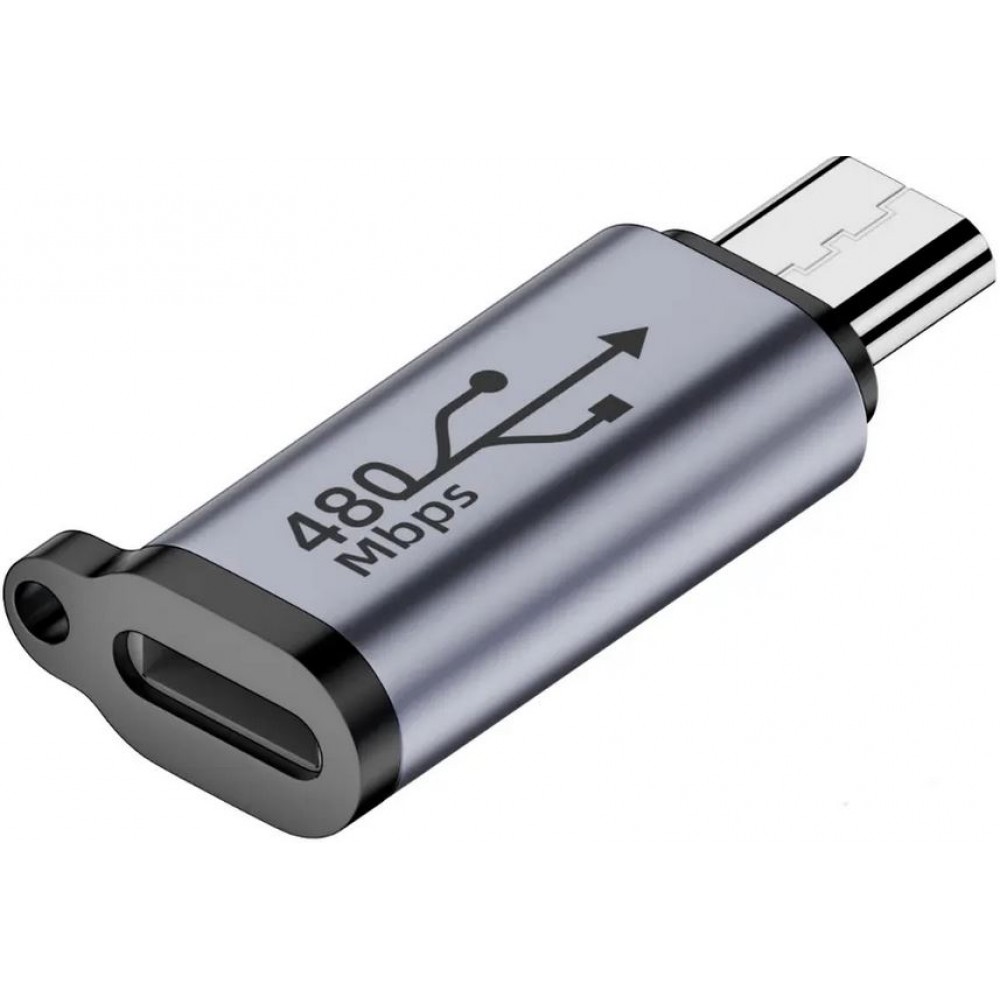 Lightning vers Micro USB - Adaptateur de charge de haute qualité Connecteur Transfert de données 480Mbps Aluminium