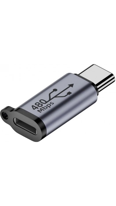 Lightning vers USB-C - Adaptateur de charge de haute qualité Connecteur Transfert de données 480Mbps Aluminium