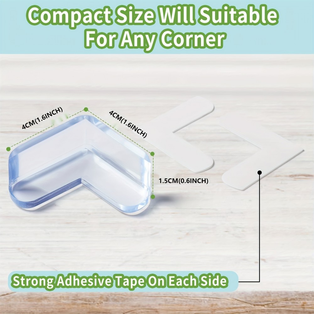 Lot de 12 protections pour coins de meuble en silicone idéal pour les bébés - Transparent