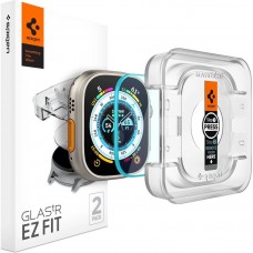 Lot de 2 vitres de protection en verre trempé Spigen Glas.tR EZ Fit avec cadre de montage - Apple Watch Ultra / Ultra 2 (49 mm)