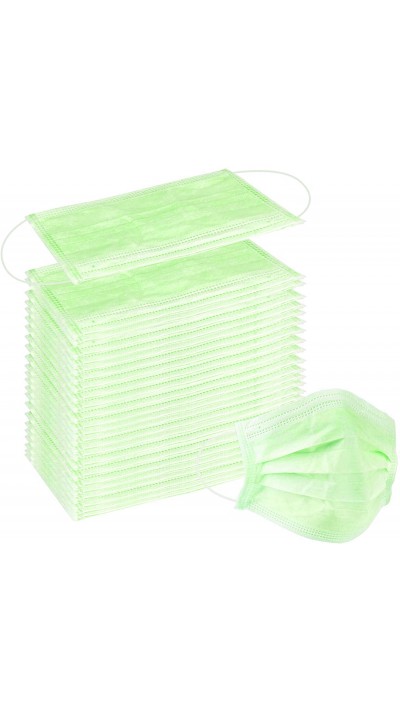 Lot de 50 masques chirurgicaux de protection jetables - Verts