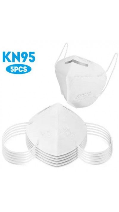 Jeu de 5 masques N95 Filtre à 3 couches - Masques chirurgicaux / respirateurs - Blanc