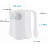 Lumière LED pour toilettes 16 couleurs avec capteur de mouvement - Blanc