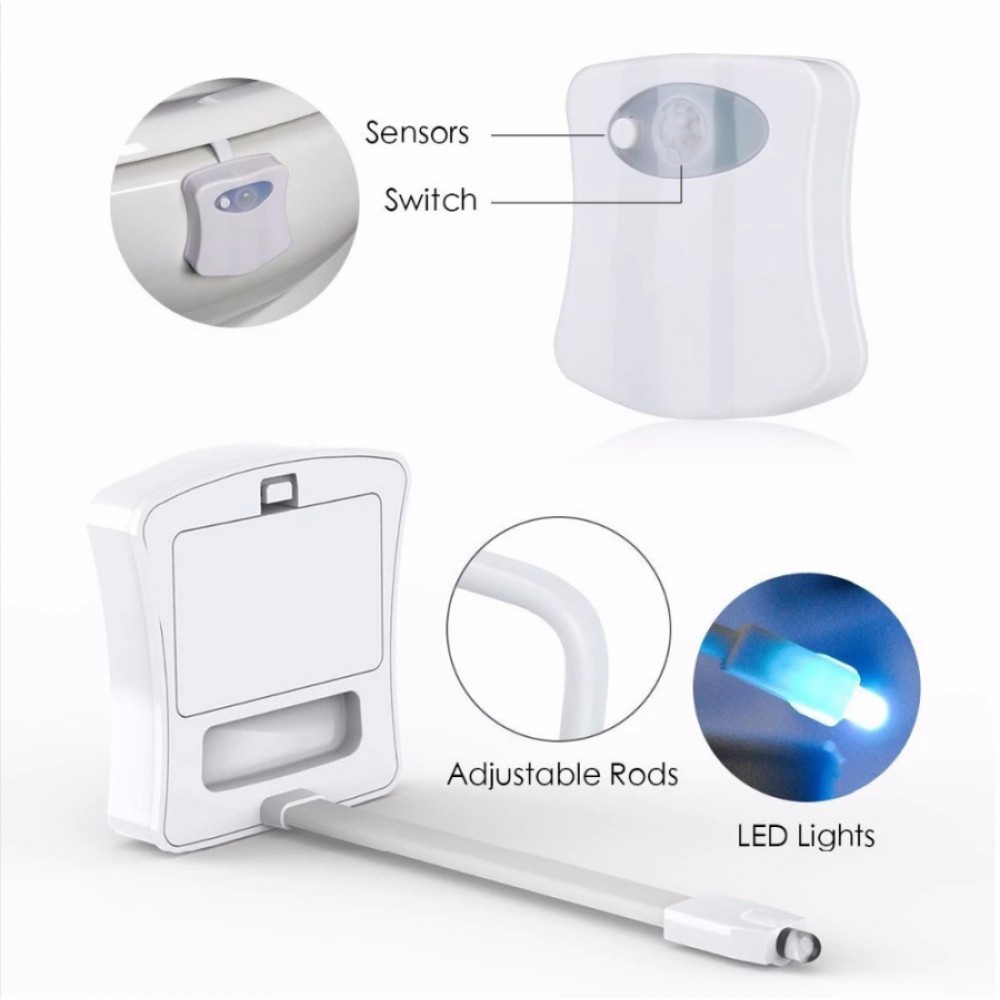 Lumière LED pour toilettes 16 couleurs avec capteur de mouvement - Blanc -  Acheter sur PhoneLook