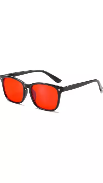 Lunettes anti-lumière bleue avec verres rouges (protection forte) pour réduction fatigue oculaire - Noir