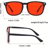 Blaulichtfilterbrille mit roten Gläsern (starker Schutz) zur Reduzierung von Augenmüdigkeit - Schwarz