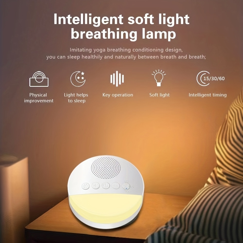 Machine à bruit blanc apaisant avec veilleuse LED intégrée pour sommeil apaisé bébé, enfant et adulte