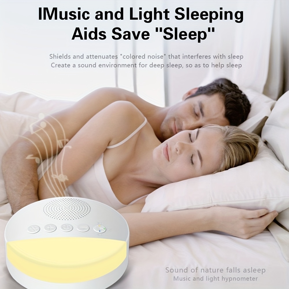 Machine à bruit blanc apaisant avec veilleuse LED intégrée pour sommeil apaisé bébé, enfant et adulte