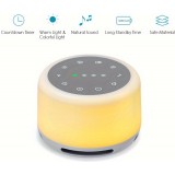 Machine à bruit blanc rechargeable avec lumières colorées (24 sons apaisants et minuterie) pour enfants et adultes