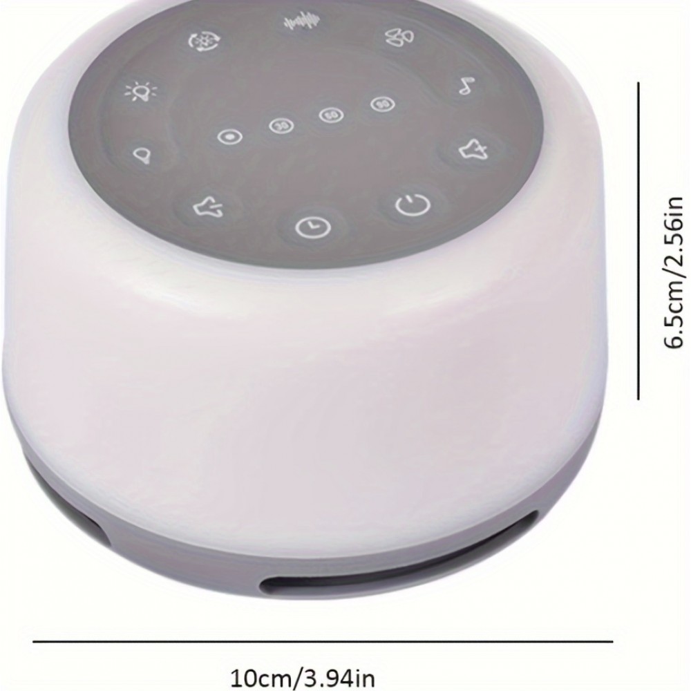 Machine à bruit blanc rechargeable avec lumières colorées (24 sons apaisants et minuterie) pour enfants et adultes