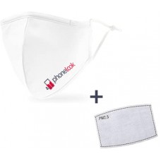 Masque de protection PhoneLook FFP2 avec 1 filtre à charbon actif - Blanc