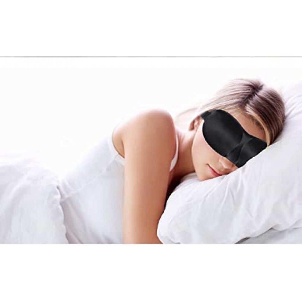 Masque de sommeil de voyage 3D pour avion - Mousse/tissu confortable et léger - Rose