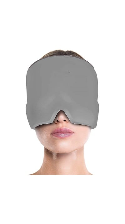 Masque / bonnet universel anti-migraine thérapie froid et chaud pour adulte - Gris