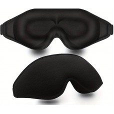 Masque de sommeil 3D sculpté ajustable en forme 3D pour les yeux Unisex idéal pour dormir - Noir