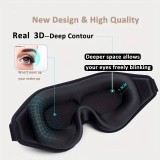 Masque de sommeil 3D sculpté ajustable en forme 3D pour les yeux Unisex idéal pour dormir - Noir