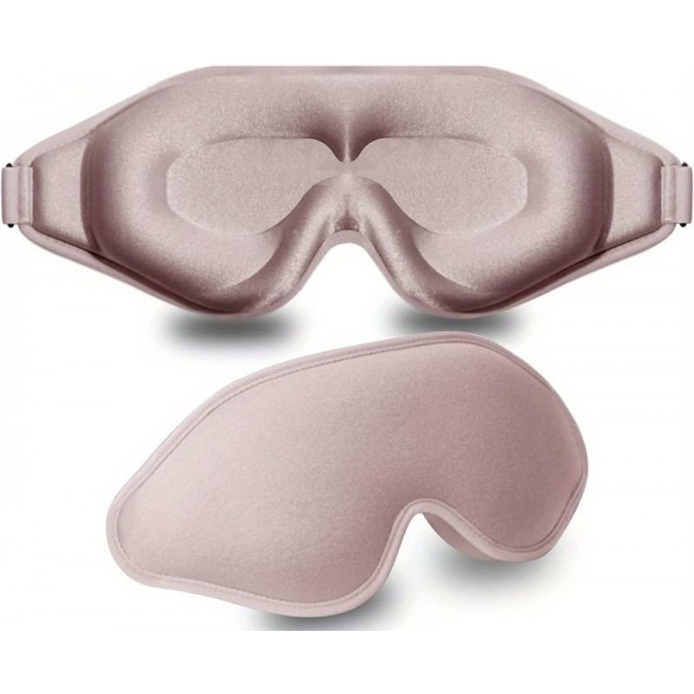 Masque de sommeil 3D sculpté ajustable en forme 3D pour les yeux Unisex idéal pour dormir - Rose