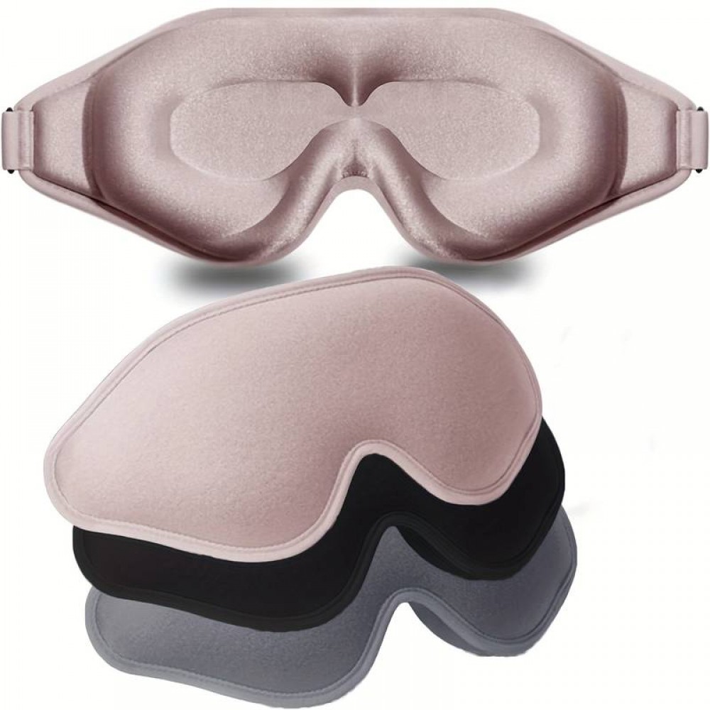 Masque de sommeil 3D sculpté ajustable en forme 3D pour les yeux Unisex idéal pour dormir - Rose