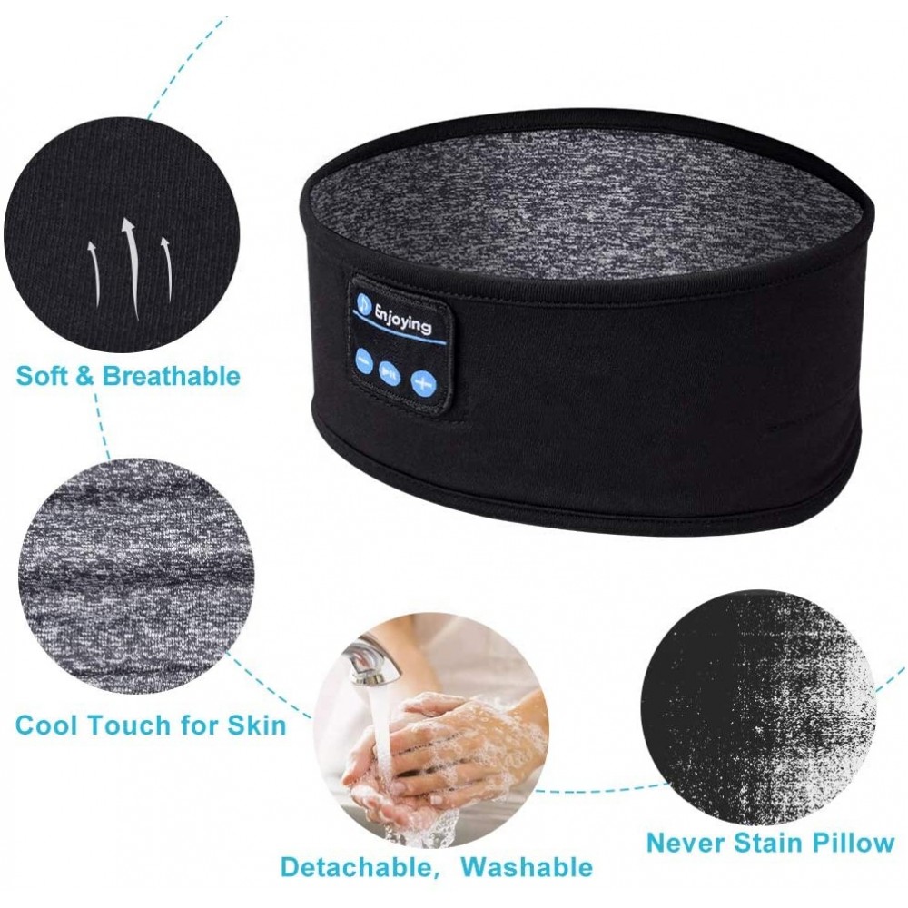 Bandeau de sommeil Bluetooth serre-tête avec haut-parleurs de musique  intégrés - Noir - Acheter sur PhoneLook