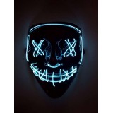 Masque Cosplay "The Purge" - Masque de visage à LED néon Halloween Taille universelle - Bleu