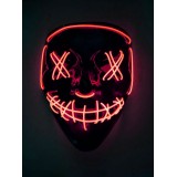 Cosplay Maske "The Purge" - Neon LED Gesichtsmaske Halloween Universalgrösse - Rot
