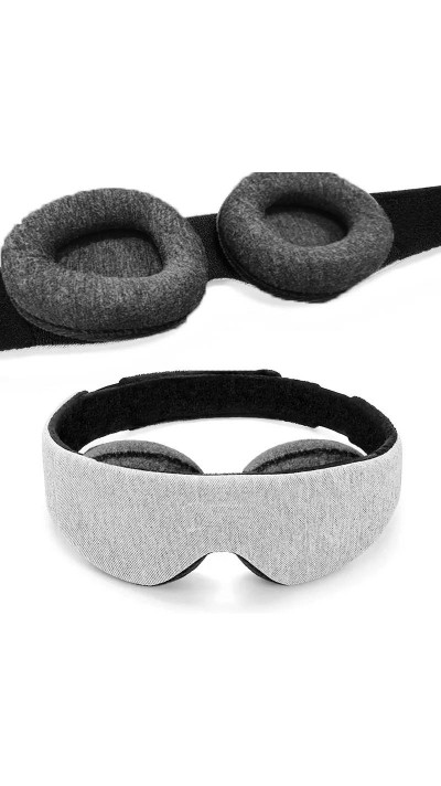 Masque oculaire anti-lumière pour dormir - bandeau rond 3D avec sangle ajustable pour la sieste & les voyages - Gris