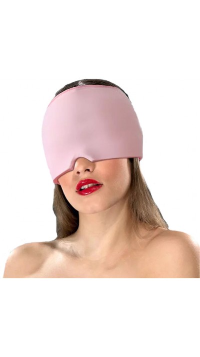 Masque / bonnet universel anti-migraine thérapie froid et chaud pour adulte - Rose