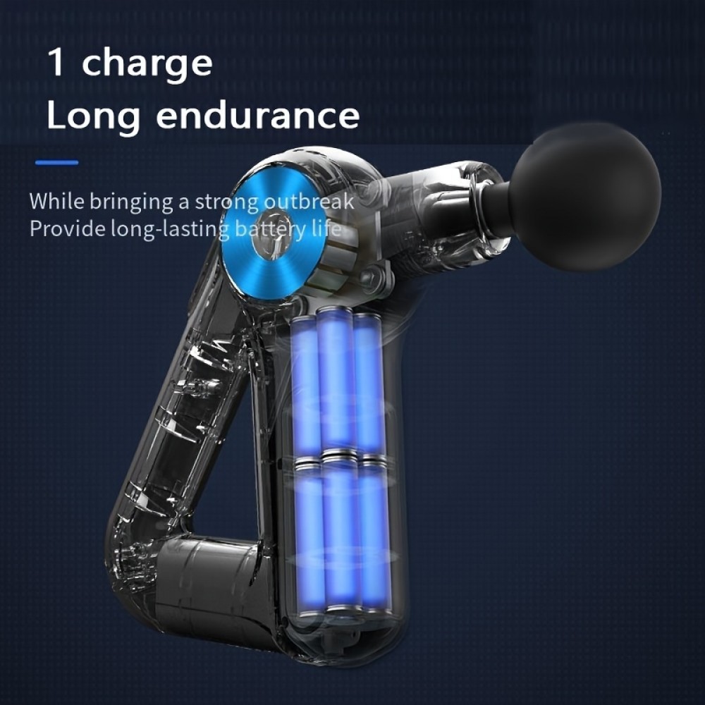 Massage Gun - Pistolet de massage rechargeable grande capacité 9 niveaux d'intensité / 9 têtes de massage