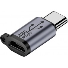 Micro USB zu USB-C - Hochwertiger Lade-Adapter Stecker Datentransfer 480Mbps Aluminium