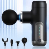 Mini Massage Gun BLD-307 - 6 niveaux de vibration & 4 embouts inclus - Noir