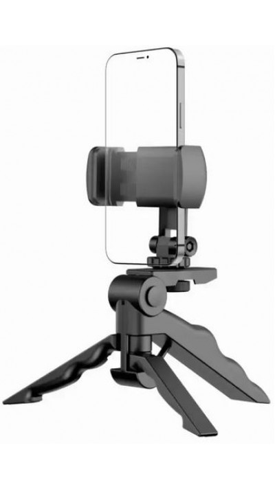 Mini Selfiestick Tripod Stativ 360° drehbar - Faltbarer Smartphone Halter Tripod - Schwarz