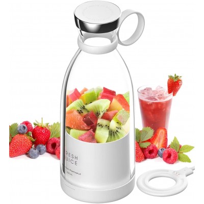 Fresh Juice - Smoothie Maker mixeur 350ml portable blender avec station de charge à induction USB - Blanc