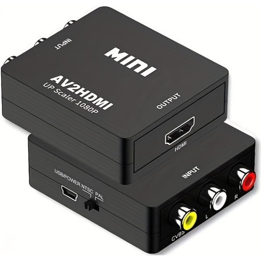 Mini adaptateur Cinch RCA AV vers HDMI 1080P Convertisseur pour TV / PC /  console de jeux - Noir - Acheter sur PhoneLook