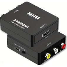 Mini adaptateur Cinch RCA AV vers HDMI 1080P Convertisseur pour TV / PC / console de jeux - Noir