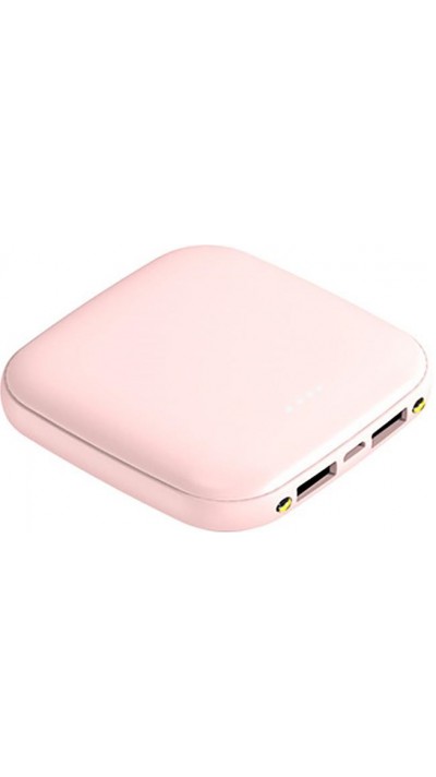 Portable mini externe Batterie 20000mAh doppel USB inkl. LED Licht - Rosa