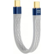 Mini câble plat USB-C PD 240W USB4 40 Gbps 8K@60 Hz compatible Thunderbolt - Gris