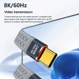 Mini câble plat USB-C PD 240W USB4 40 Gbps 8K@60 Hz compatible Thunderbolt - Gris