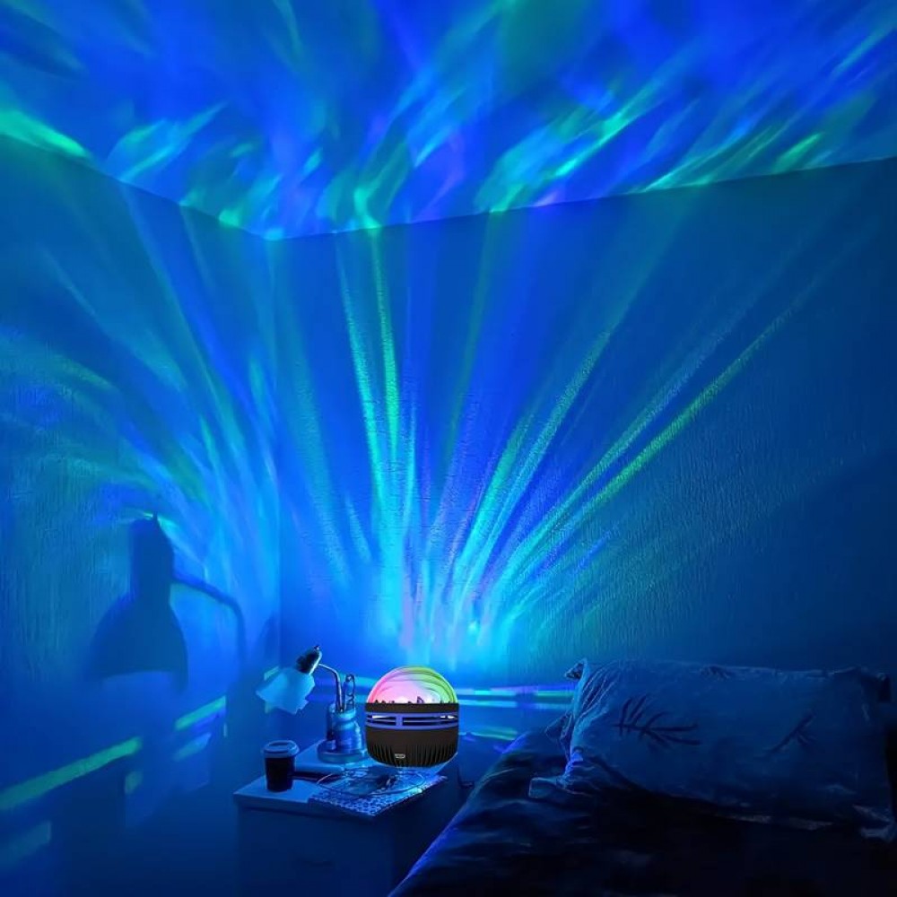 Mini projecteur d'ambiance ciel étoilé et aurores boréales - Aurora Beamer jeu de lumière avec télécommande