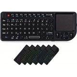 Mini kabelloses 2.4G Tastatur mit beleuchtetem Touchpad und kompakter Maus für PC und Smart TV - Schwarz