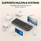 Mini kabelloses 2.4G Tastatur mit beleuchtetem Touchpad und kompakter Maus für PC und Smart TV - Schwarz