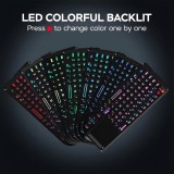Mini kabelloses 2.4G Tastatur mit beleuchtetem Touchpad und kompakter Maus für PC und Smart TV - Schwarz