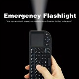 Mini kabelloses 2.4G Tastatur mit beleuchtetem Touchpad und kompakter Maus für PC und Smart TV - Schwarz