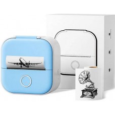 Tragbarer Mini-Bluetooth Foto Handydrucker - Phomemo T02 + 1 Thermorolle - Blau