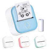 Mini imprimante Bluetooth portable pour téléphone - Phomemo T02 + 1 rouleau thermique - Bleu