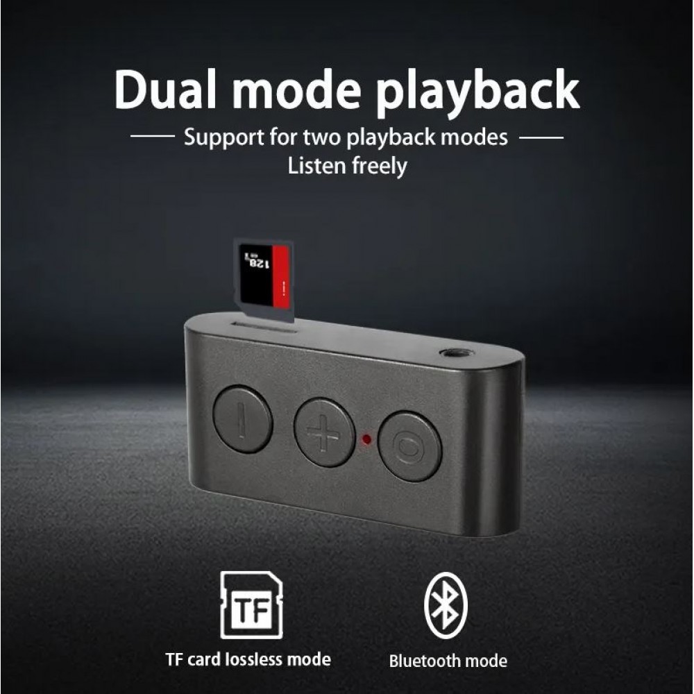 Mini récepteur audio Bluetooth 5.0 BR03 avec slot pour carte TF et prise AUX 3,5 mm pour voiture