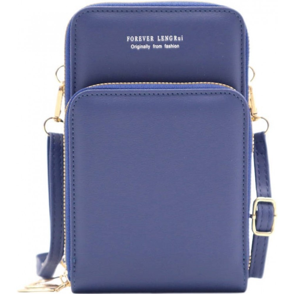 Mini sac à main élégant pochette universelle pour smartphone - Bleu foncé