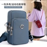 Mini sac bandoulière ultra léger 3 poches avec fermeture éclair et lanière amovible - Bleu